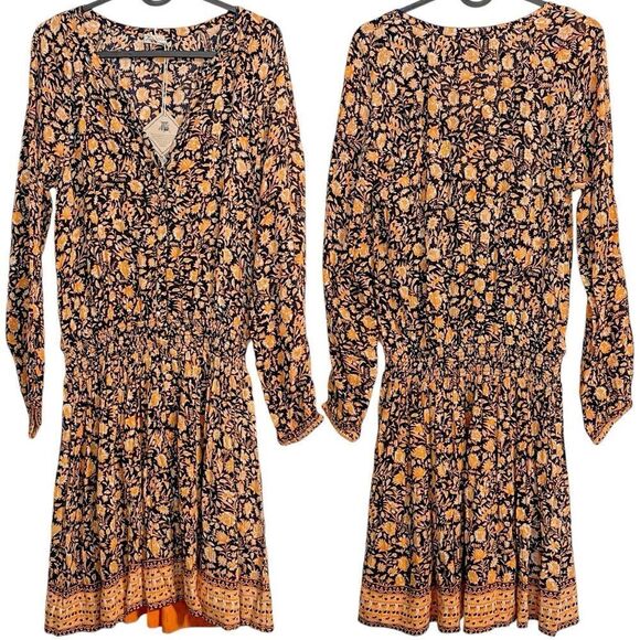 Faherty Reva Long Sleeve Mini Dress Floral S - Picture 7 of 8